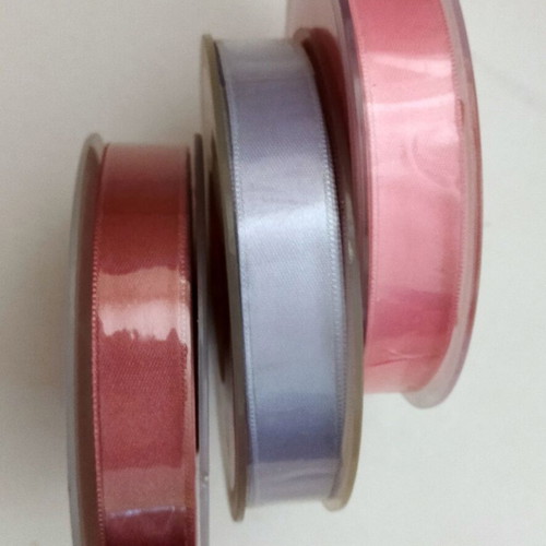 Satin ribbons new double-sided pack of 3, 1.5 cm width, 50 meters each