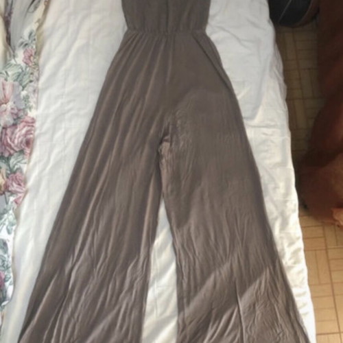 River Island strapless jumpsuit medium, like new, brown-khaki