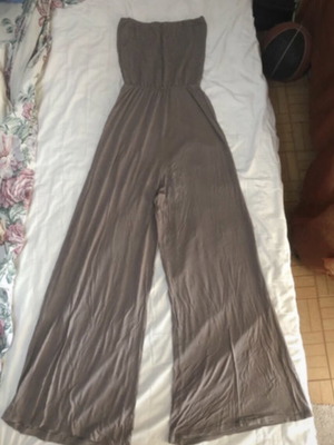 River Island strapless jumpsuit medium, like new, brown-khaki