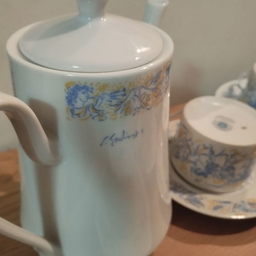 Tea set painted by G. Stathopoulos, like new