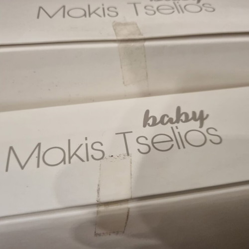 Makis Tselios baby bedding and towel set with Bambi embroidery, pink