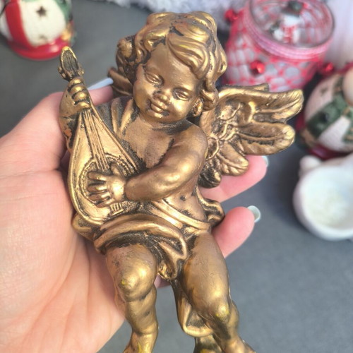 Christmas decoration set used, 5 pieces with candle holders