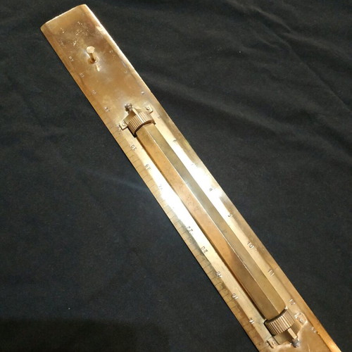 Brass micrometric ruler used, old, rare