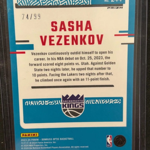 Sasha Vezenkov /99 RC basketball card new
