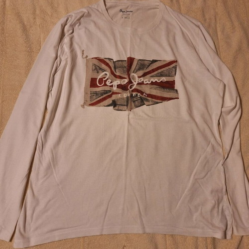 Pepe Jeans blouse white with print like new, size XL