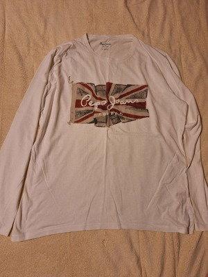 Pepe Jeans blouse white with print like new, size XL
