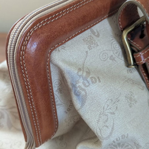 Vintage Guidi leather bag, beige