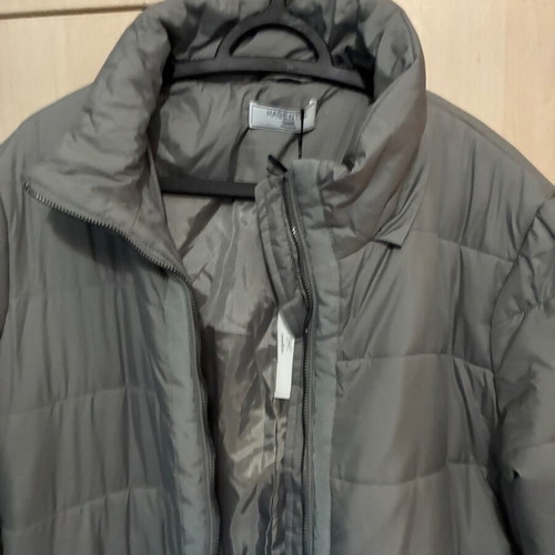 Magnetic Couture Long Jacket New With Detachable Hood And Belt Gray Silver
