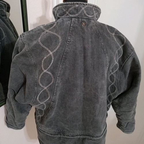 Winter denim jacket used gray oversize fit S-M