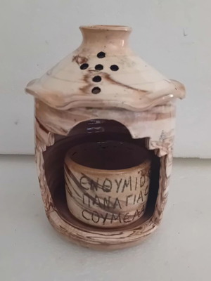 Ceramic memorial oil lamp