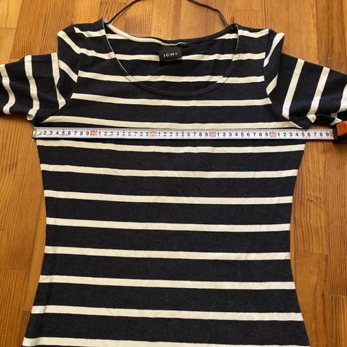 ICHI striped dress Small cotton used, black and white