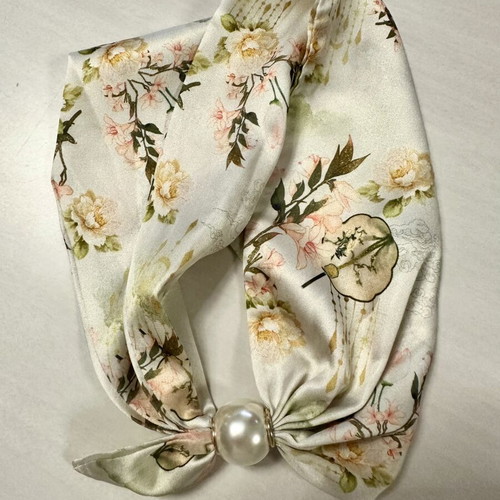 Neck scarf with pearl new, multicolor