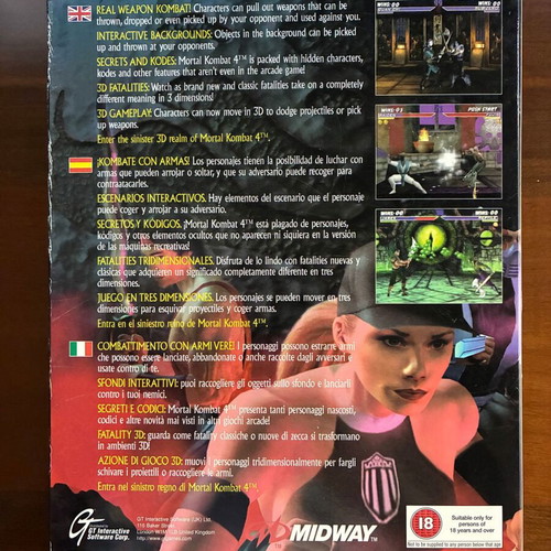 Mortal Kombat 4 PC Big Box Edition like new, complete in box