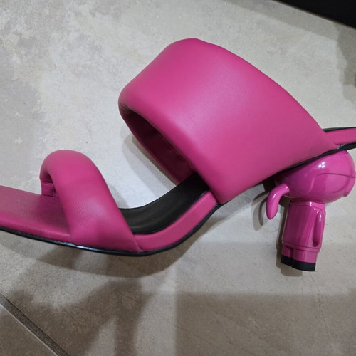 Karl Lagerfeld Ikon Heel Padded 2-Strap Sandal size 37 like new, pink