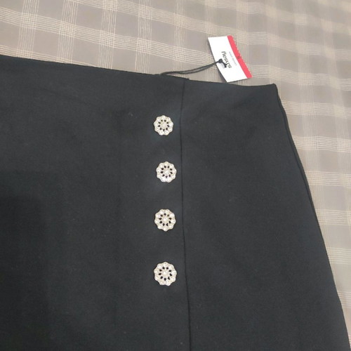Midi black skirt new with silver buttons