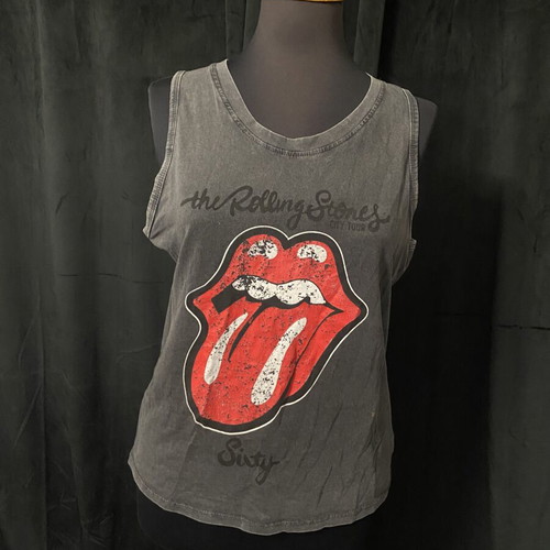 Rolling Stones sleeveless women's top used, size M, gray