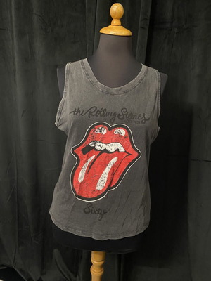 Rolling Stones sleeveless women's top used, size M, gray