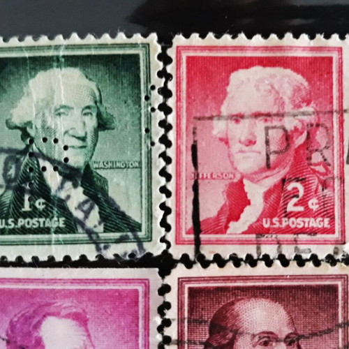 Liberty series USA stamps 1954 & 1958 like new, set of 6