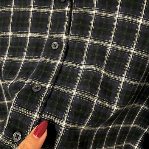 Primark Checked Shirt Blue Cropped New Size S