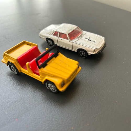 Corgi and Siku toy cars used, Agios and Jeep, made in Germany