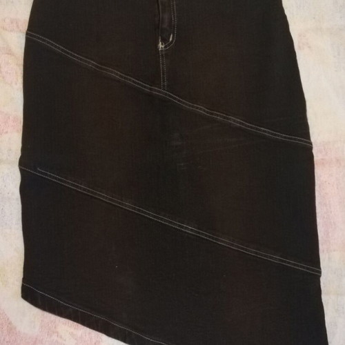 Asymmetric denim skirt like new, black, size M 38 10