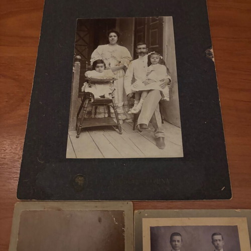 Collectible thick paper photos used, set of 3