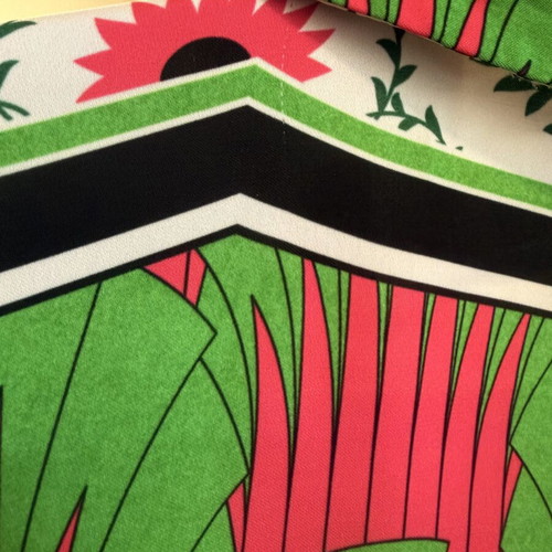 Karavan Clothing "Time is an Illusion" Satin Shirt like new, colorful