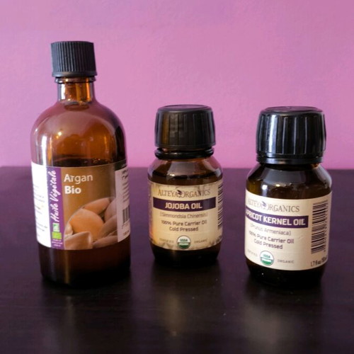 Organic oils used argan, jojoba, apricot kernel oil