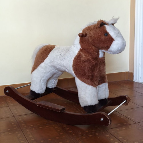 Vintage Mulholland & Bailie rocking horse used with wooden base