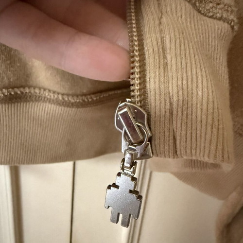 My Moo Beige Women's Crop Zip-Up Sweatshirt used, XL