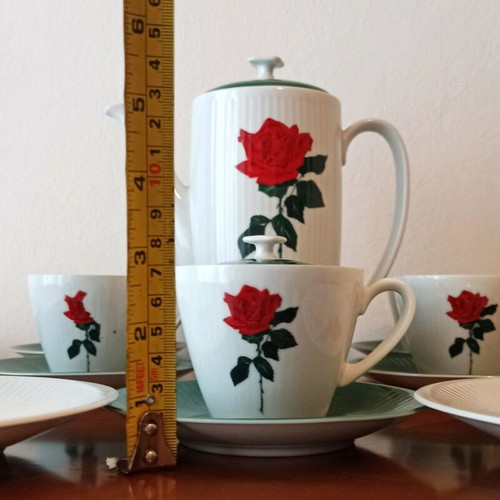 Vintage porcelain coffee and dessert set Seltmann Weiden Bavaria used