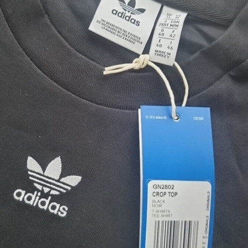 Adidas women's short sleeve blouse with high waist, new, cotton