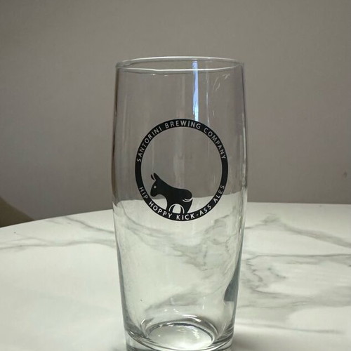 Rare collectible 0.33l beer glass used from Santorini brewery