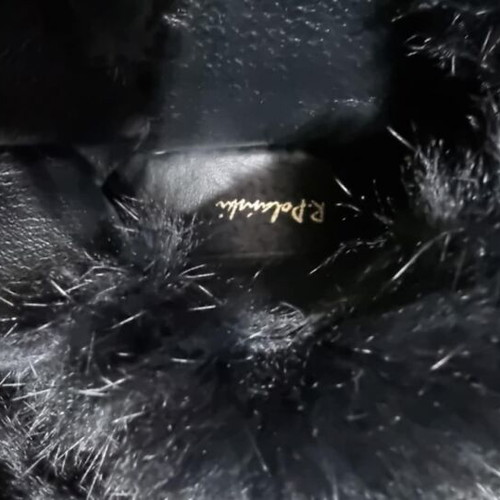 R.Polański boots new, platform suede fur black