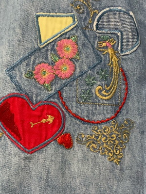 Jean women's Cappopera shirt used with heart embroidery