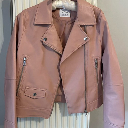 Zara kids pink biker jacket like new for 11-12 years old