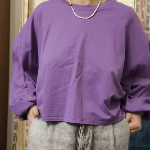 Zara purple blouse with bell sleeves like new, size L