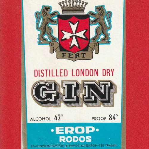 Bottle labels used, Emery Rodos, set of 2 pieces