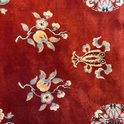 Machine-made red rug 100% wool like new 3.10x1.85