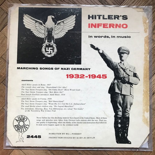 Lp: Hitler’s Inferno, vinyl, record, vinyl, document, Adolf Hitler, archive