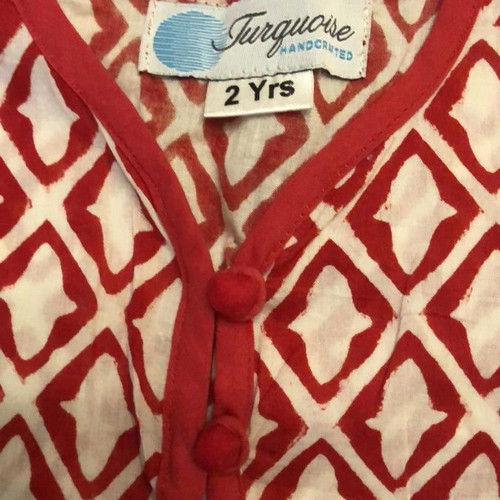 Kids Caftan size 2 like new, cotton with geometric pattern