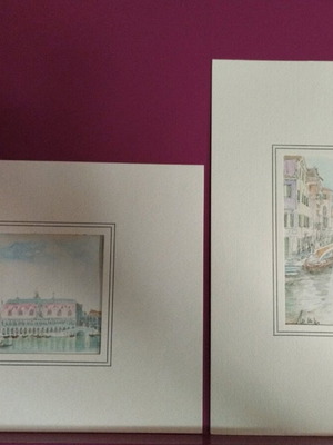 Watercolors themed Venice like new, set of 2 pieces