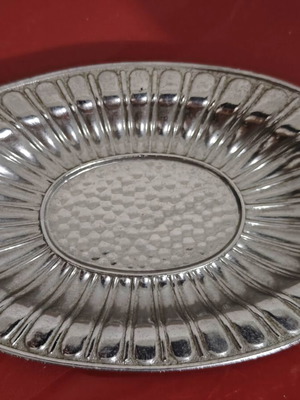 Vintage Japanese Silver-Plated Dish with Embossed Swan
