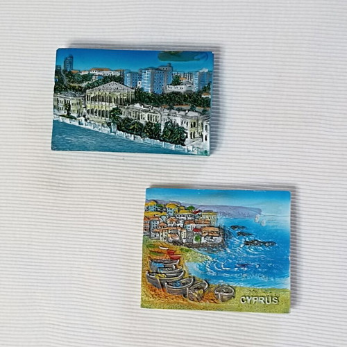 Set of 2 Cyprus fridge magnets