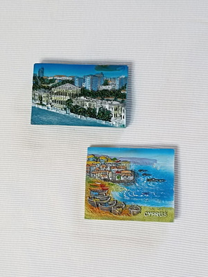 Set of 2 Cyprus fridge magnets
