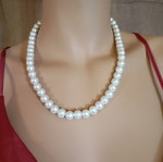 Pearl necklace, new, white