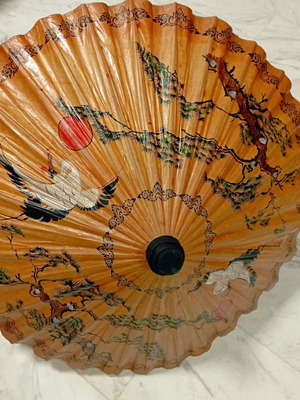 Handmade umbrella authentic Chinese rice paper and bamboo like new