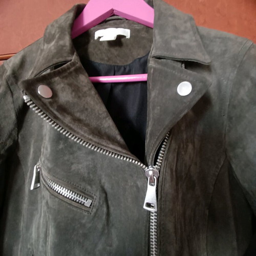Green Cypress Suede Women's Jacket Large H&M New