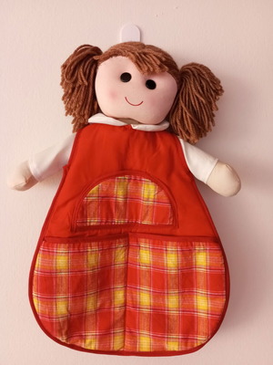 Fabric Hanging Doll Organizer for Children's Room, New