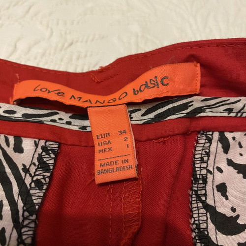 Mango slim fit pants red size XS like new